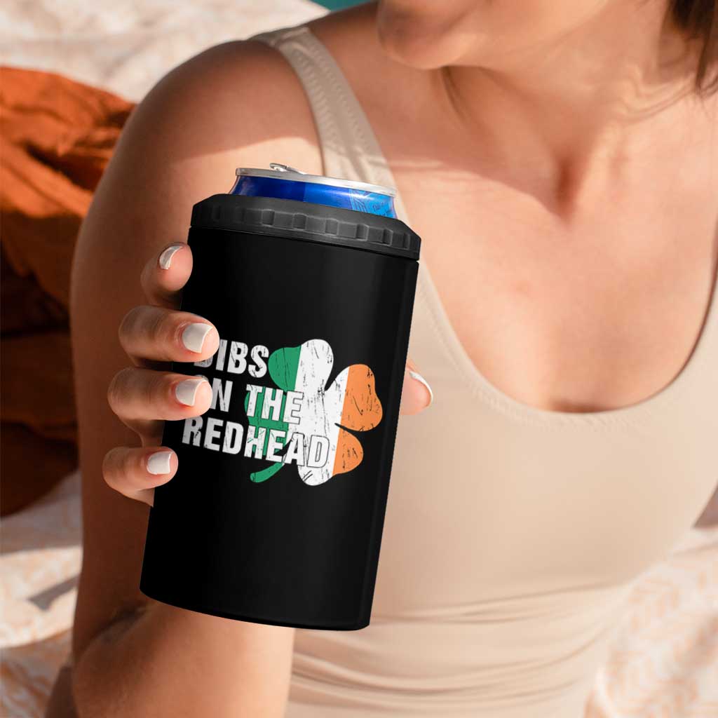 Dibs On The Redhead 4 in 1 Can Cooler Tumbler Funny Irish St Patricks Day Shamrock