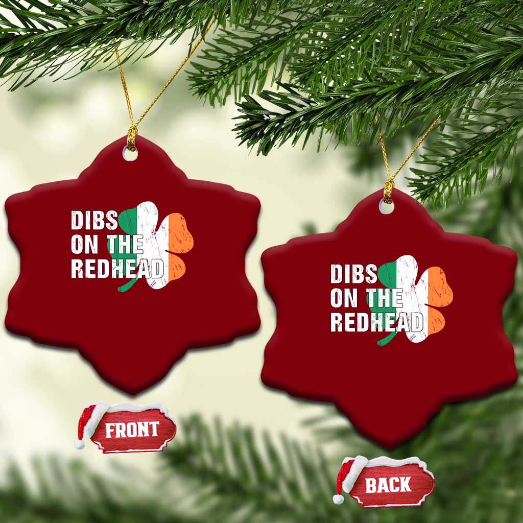 Dibs On The Redhead Ceramic Ornament Funny Irish St Patricks Day Shamrock