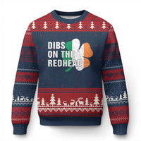 Dibs On The Redhead Ugly Christmas Sweater Funny Irish St Patricks Day Shamrock