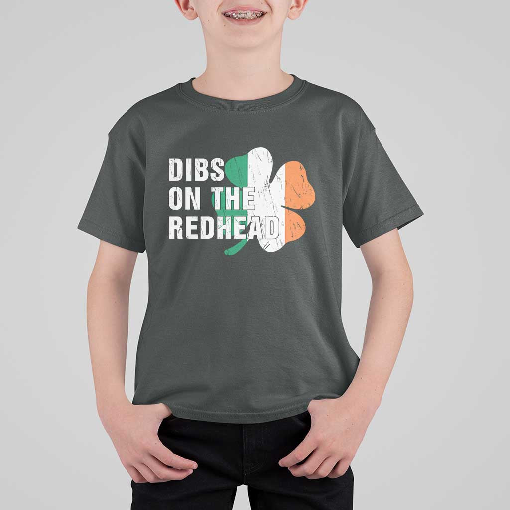 Dibs On The Redhead T Shirt For Kid Funny Irish St Patricks Day Shamrock