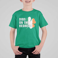 Dibs On The Redhead T Shirt For Kid Funny Irish St Patricks Day Shamrock