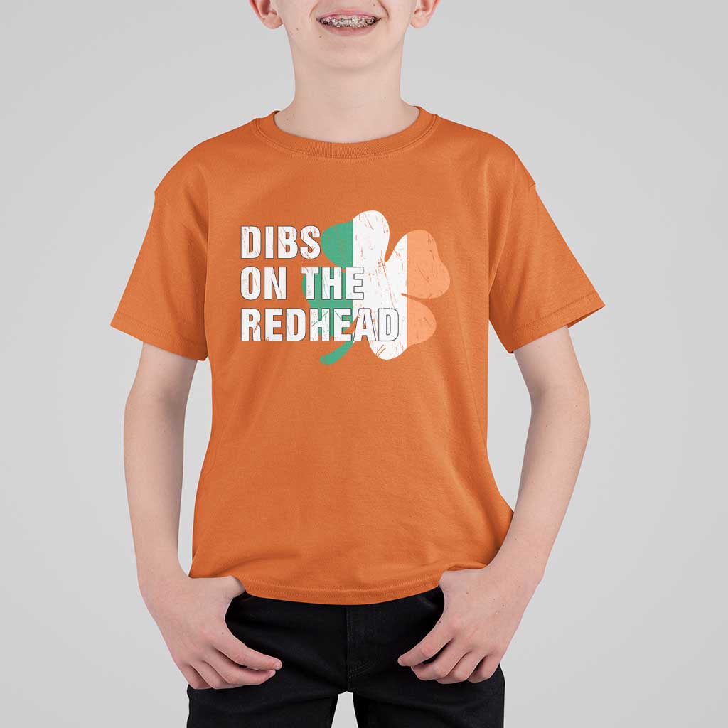 Dibs On The Redhead T Shirt For Kid Funny Irish St Patricks Day Shamrock