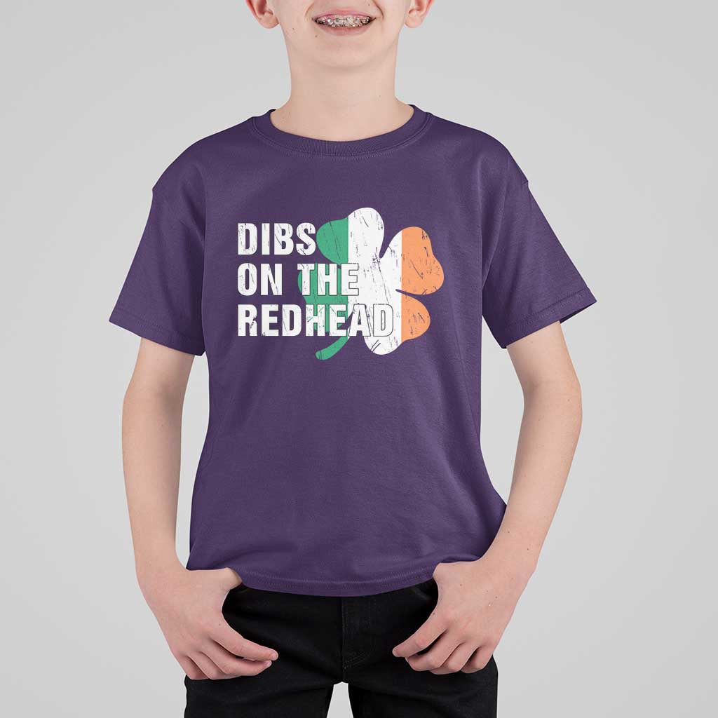 Dibs On The Redhead T Shirt For Kid Funny Irish St Patricks Day Shamrock