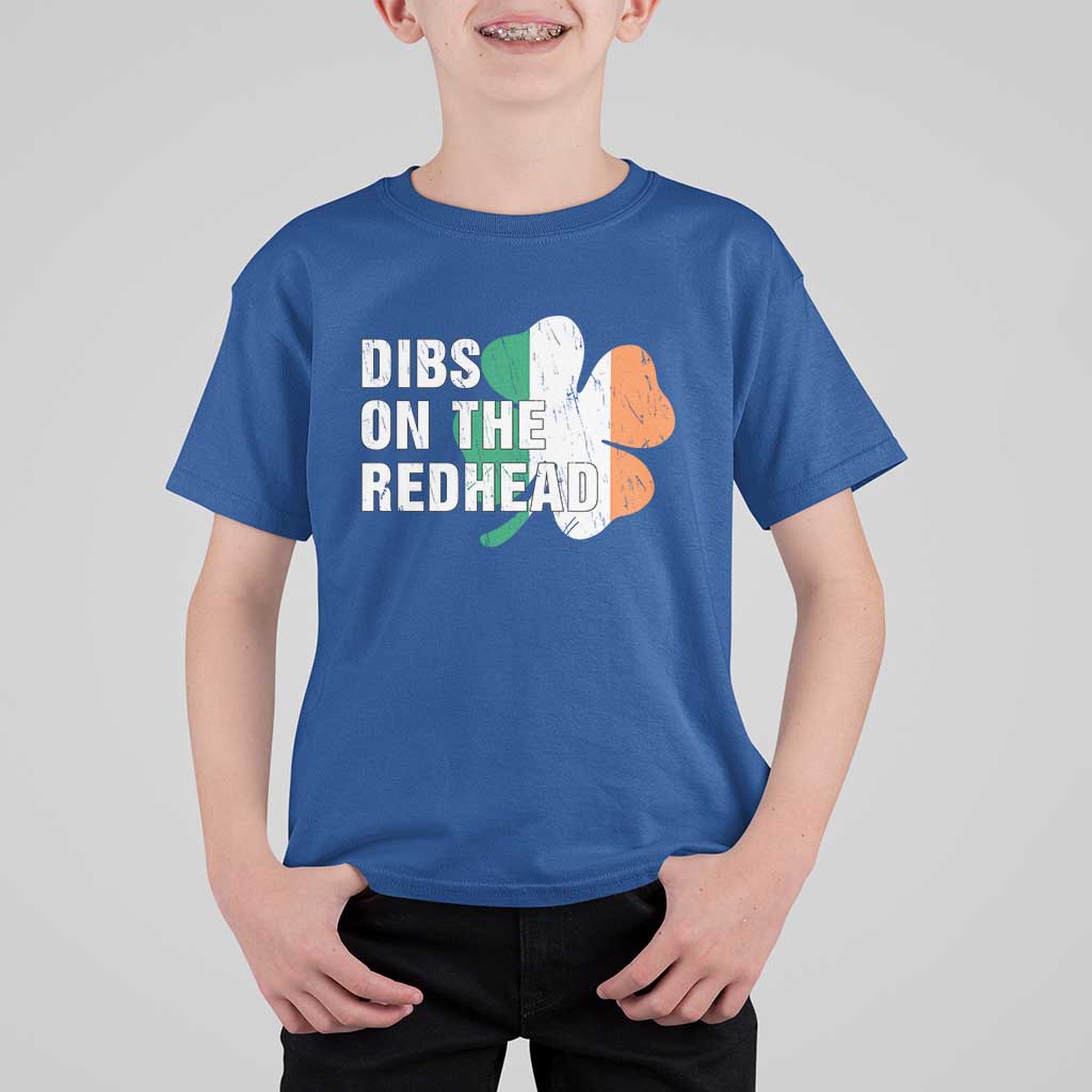 Dibs On The Redhead T Shirt For Kid Funny Irish St Patricks Day Shamrock