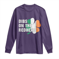 Dibs On The Redhead Long Sleeve Shirt Funny Irish St Patricks Day Shamrock