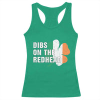 Dibs On The Redhead Racerback Tank Top Funny Irish St Patricks Day Shamrock