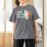 Dibs On The Redhead T Shirt For Women Funny Irish St Patricks Day Shamrock