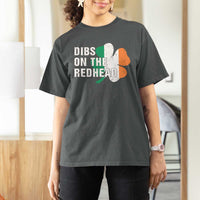 Dibs On The Redhead T Shirt For Women Funny Irish St Patricks Day Shamrock