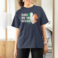 Dibs On The Redhead T Shirt For Women Funny Irish St Patricks Day Shamrock