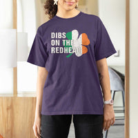 Dibs On The Redhead T Shirt For Women Funny Irish St Patricks Day Shamrock