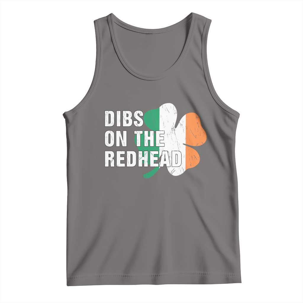 Dibs On The Redhead Tank Top Funny Irish St Patricks Day Shamrock