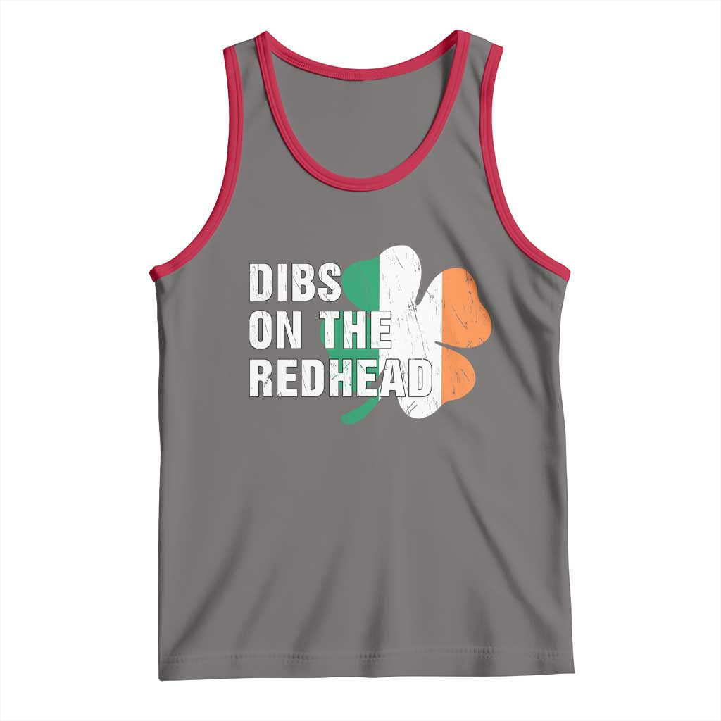Dibs On The Redhead Tank Top Funny Irish St Patricks Day Shamrock