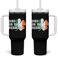 Dibs On The Redhead Tumbler With Handle Funny Irish St Patricks Day Shamrock