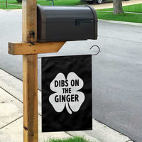 St Patricks Day Shamrock Dibs On The Ginger Garden Flag Funny Redhead Irish