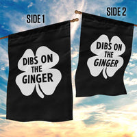 St Patricks Day Shamrock Dibs On The Ginger Garden Flag Funny Redhead Irish