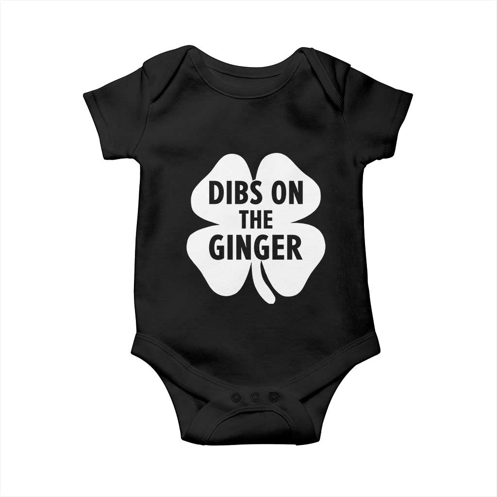St Patricks Day Shamrock Dibs On The Ginger Baby Onesie Funny Redhead Irish