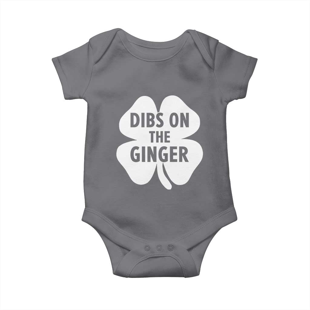 St Patricks Day Shamrock Dibs On The Ginger Baby Onesie Funny Redhead Irish