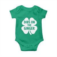 St Patricks Day Shamrock Dibs On The Ginger Baby Onesie Funny Redhead Irish