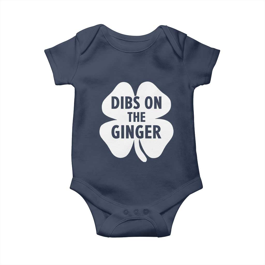St Patricks Day Shamrock Dibs On The Ginger Baby Onesie Funny Redhead Irish