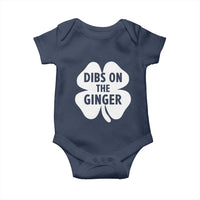 St Patricks Day Shamrock Dibs On The Ginger Baby Onesie Funny Redhead Irish