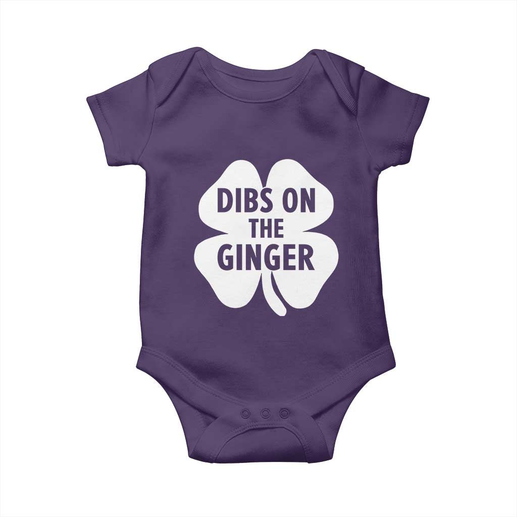 St Patricks Day Shamrock Dibs On The Ginger Baby Onesie Funny Redhead Irish
