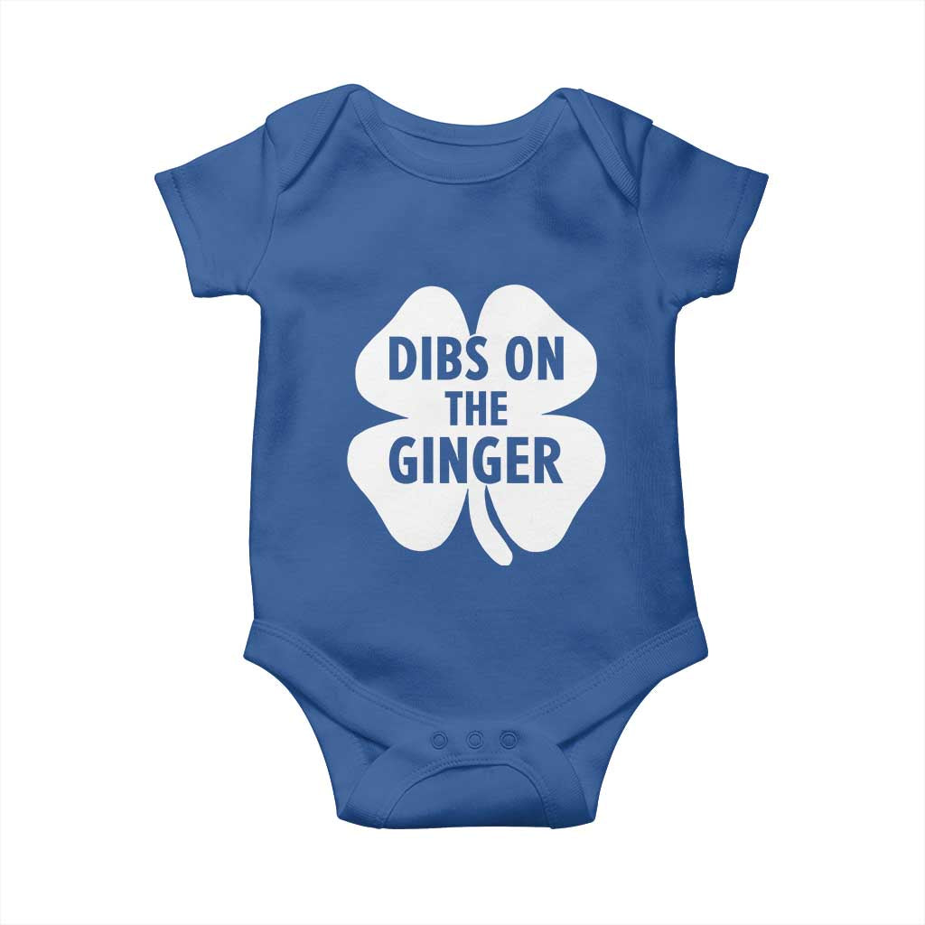 St Patricks Day Shamrock Dibs On The Ginger Baby Onesie Funny Redhead Irish