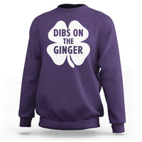 St Patricks Day Shamrock Dibs On The Ginger Sweatshirt Funny Redhead Irish