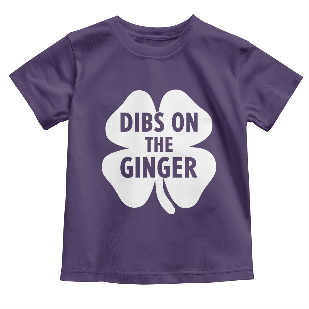 St Patricks Day Shamrock Dibs On The Ginger Toddler T Shirt Funny Redhead Irish