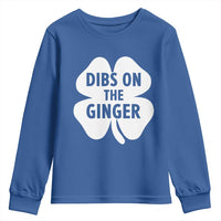 St Patricks Day Shamrock Dibs On The Ginger Youth Sweatshirt Funny Redhead Irish