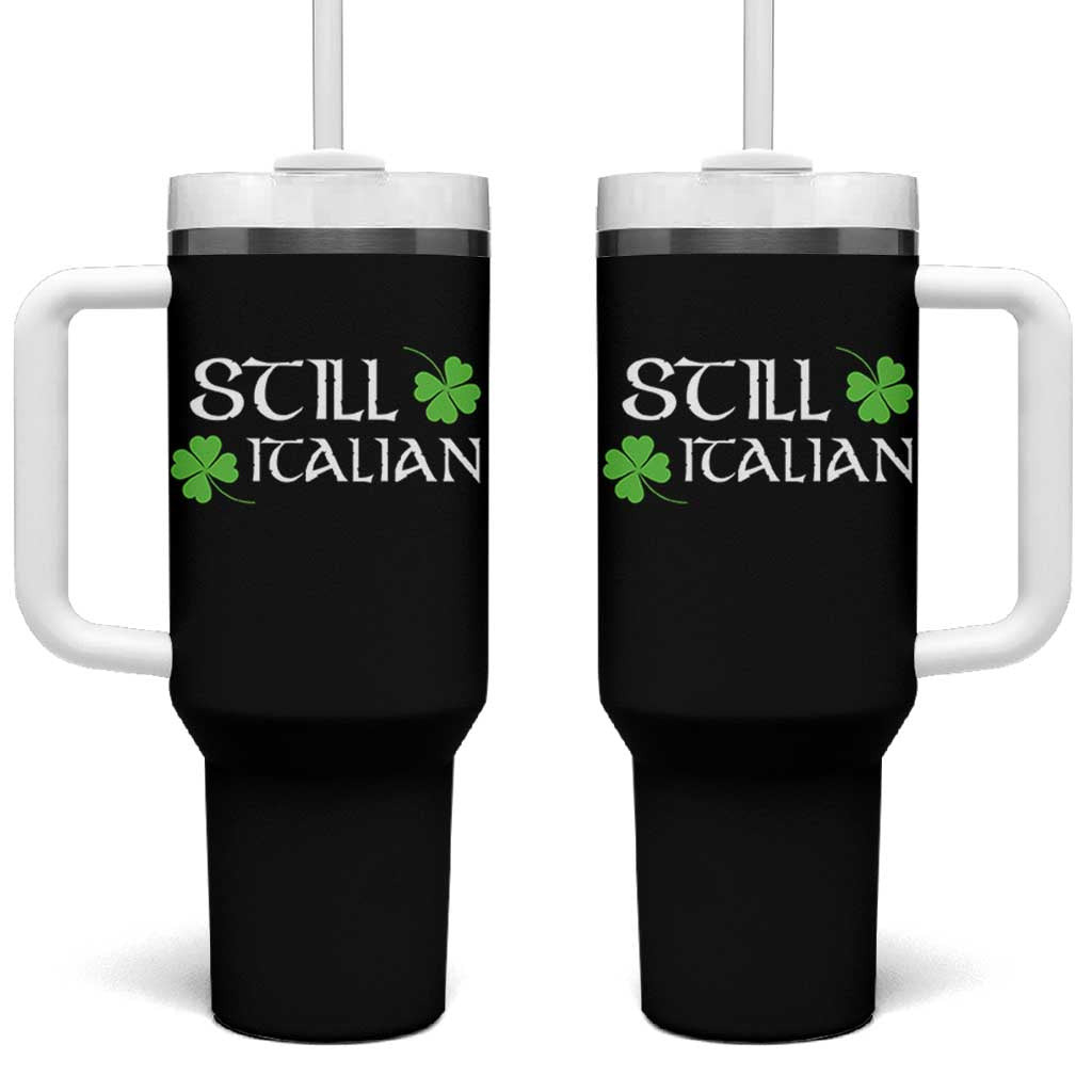 Still Italian St Patricks Day Tumbler With Handle Lucky Shamrock