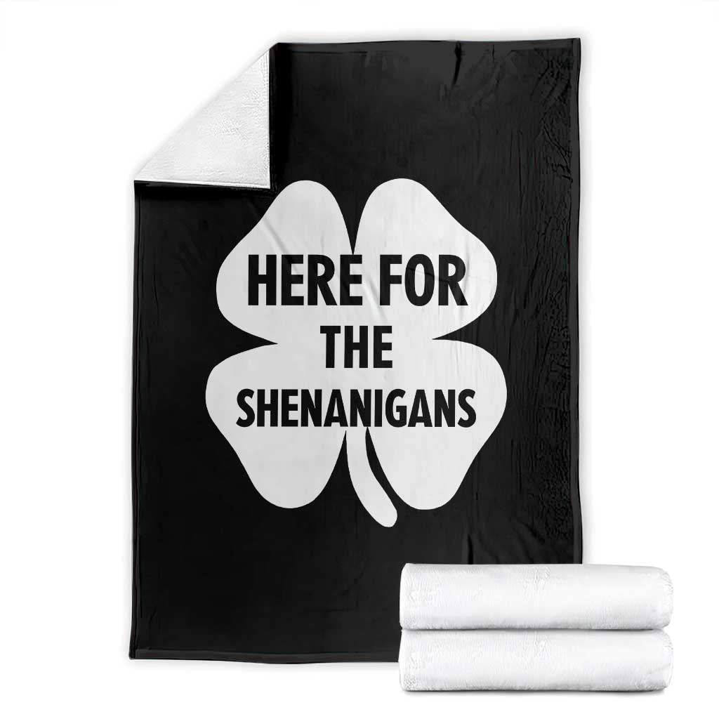 Funny Irish St Patricks Day Throw Blanket Here for the Shenanigans