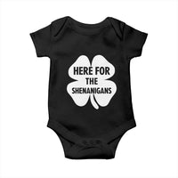 Funny Irish St Patricks Day Baby Onesie Here for the Shenanigans