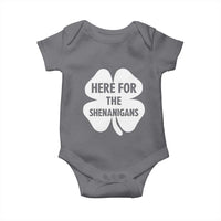 Funny Irish St Patricks Day Baby Onesie Here for the Shenanigans