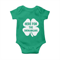 Funny Irish St Patricks Day Baby Onesie Here for the Shenanigans