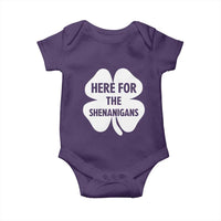 Funny Irish St Patricks Day Baby Onesie Here for the Shenanigans