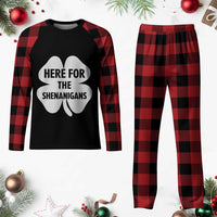 Funny Irish St Patricks Day Plaid Pajama Set Here for the Shenanigans