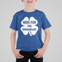 Funny Irish St Patricks Day T Shirt For Kid Here for the Shenanigans