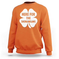 Funny Irish St Patricks Day Sweatshirt Here for the Shenanigans