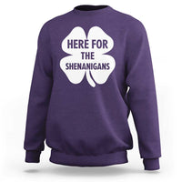 Funny Irish St Patricks Day Sweatshirt Here for the Shenanigans