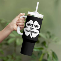 Funny Irish St Patricks Day Tumbler With Handle Here for the Shenanigans