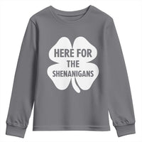 Funny Irish St Patricks Day Youth Sweatshirt Here for the Shenanigans