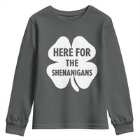 Funny Irish St Patricks Day Youth Sweatshirt Here for the Shenanigans