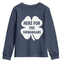 Funny Irish St Patricks Day Youth Sweatshirt Here for the Shenanigans