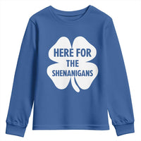 Funny Irish St Patricks Day Youth Sweatshirt Here for the Shenanigans
