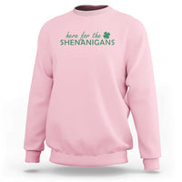 Funny Irish St Patricks Day Sweatshirt Here For The Shenanigan Shamrock