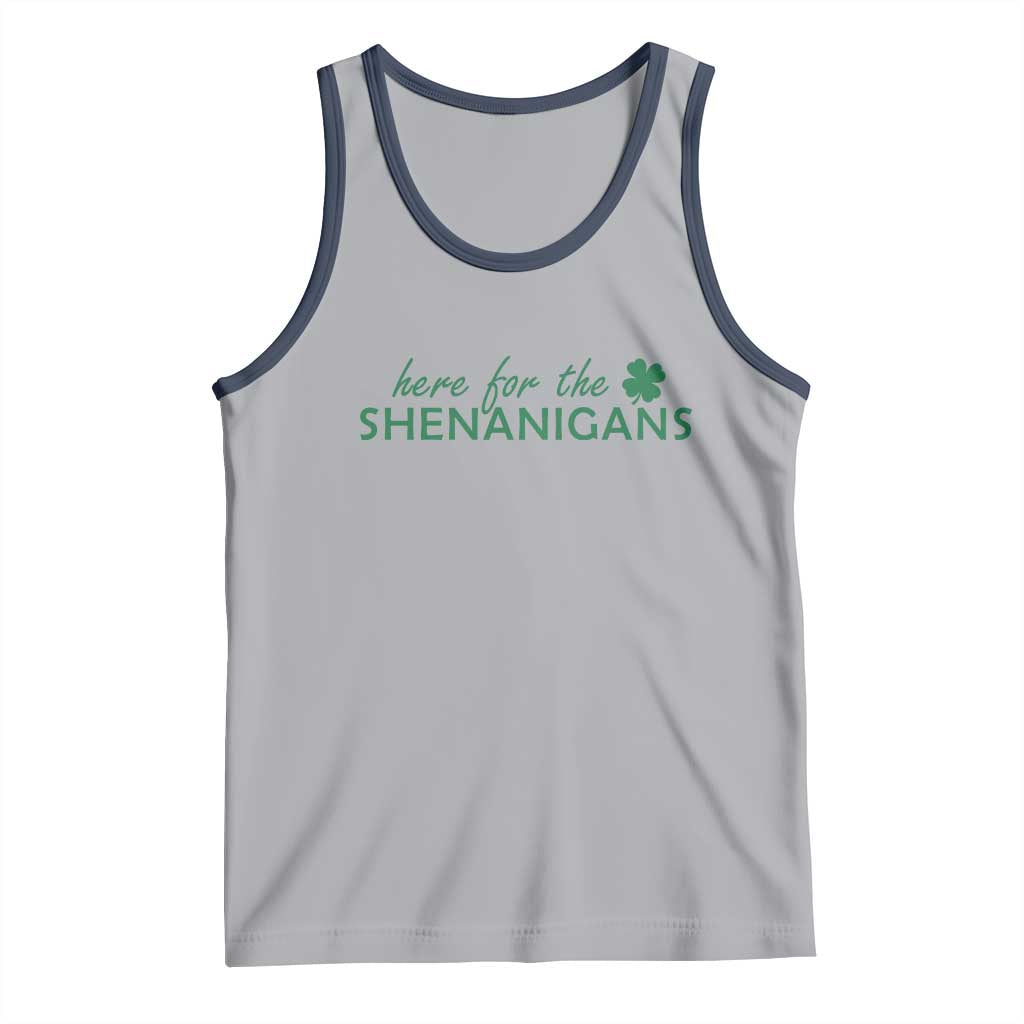 Funny Irish St Patricks Day Tank Top Here For The Shenanigan Shamrock
