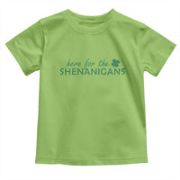 Funny Irish St Patricks Day Toddler T Shirt Here For The Shenanigan Shamrock