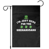 Funny Irish St Patricks Day Garden Flag I'm Just Here For The Shenanigans Shamrock