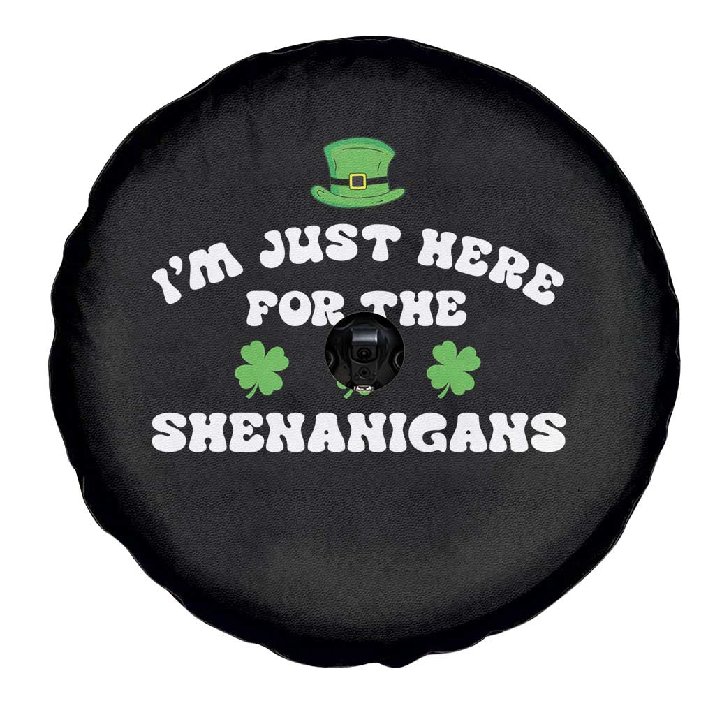 Funny Irish St Patricks Day Spare Tire Cover I'm Just Here For The Shenanigans Shamrock
