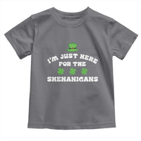 Funny Irish St Patricks Day Toddler T Shirt I'm Just Here For The Shenanigans Shamrock